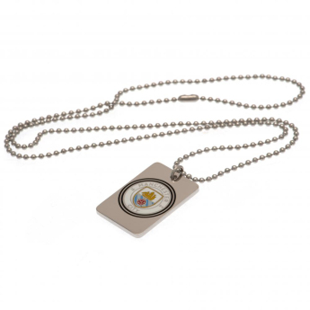 Manchester City lănțișor de gât cu pandantiv câine Enamel Crest Dog Tag & Chain