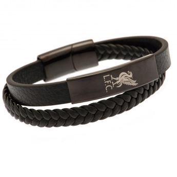 FC Liverpool brățară de piele Black IP Leather Bracelet
