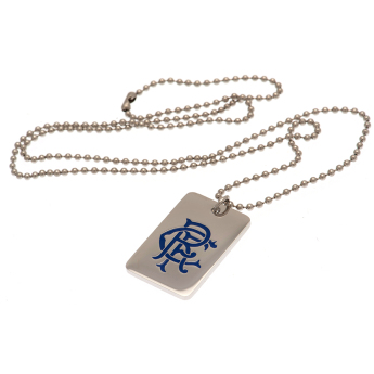 FC Rangers etichetă de câine pe gât Enamel Crest Dog Tag & Chain