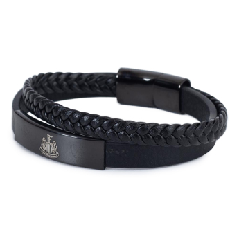 Newcastle United brățară de piele Black IP Leather Bracelet