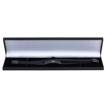 Newcastle United brățară de piele Black IP Leather Bracelet