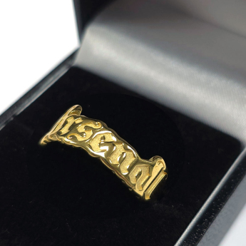 FC Arsenal inel 18ct Gold Plated on Silver Text Ring - U