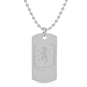 Aston Villa lănțișor de gât cu pandantiv Engraved Dog Tag & Chain