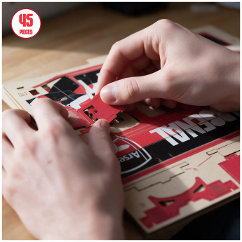 FC Arsenal set de construcție 3D Wooden Team Bus Puzzle