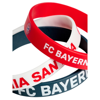 Bayern München Pachet de 3 brățări din cauciuc blue red white