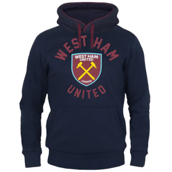 West Ham United hanorac de bărbați cu glugă Graphic navy blue