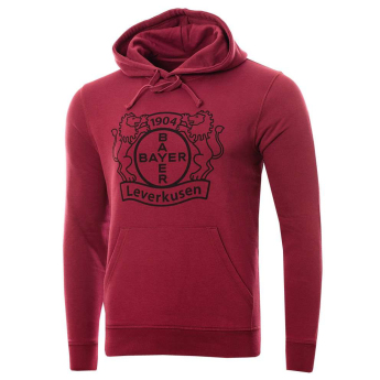 Bayer 04 Leverkusen hanorac de bărbați cu glugă Logo burgundy