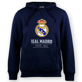 Real Madrid hanorac de bărbați cu glugă No25 Crest navy