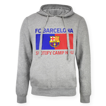 FC Barcelona hanorac de bărbați cu glugă Bandera grey