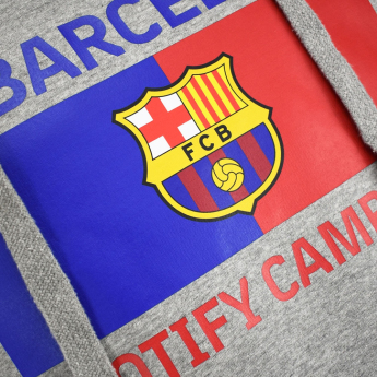 FC Barcelona hanorac de bărbați cu glugă Bandera grey