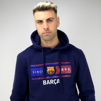 FC Barcelona hanorac de bărbați cu glugă Return navy