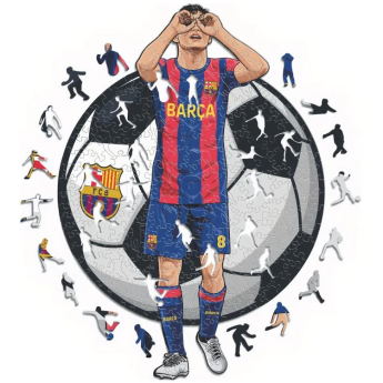 FC Barcelona puzzle din lemn Pedri 150 pcs