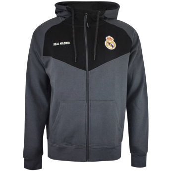 Real Madrid hanorac de bărbați cu glugă Zip gris