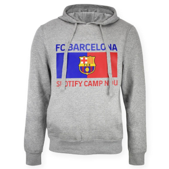 FC Barcelona hanorac cu glugă pentru copii Camp Nou grey