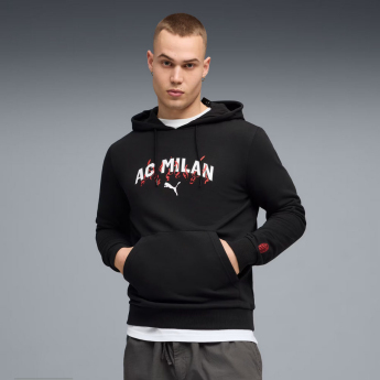 AC Milan hanorac de bărbați cu glugă Culture black