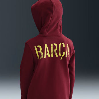 FC Barcelona hanorac cu glugă pentru copii Zip Club red