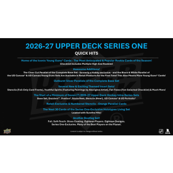 NHL produse Cărți de hochei NHL 2026-27 Series 1 Hockey TIN Box