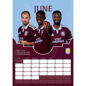 Aston Villa calendar A3 2027