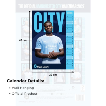 Manchester City calendar A3 2027