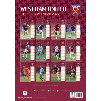 West Ham United calendar A3 2027