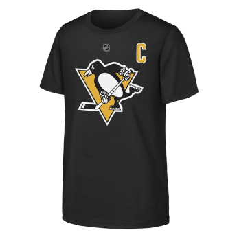 Pittsburgh Penguins tricou de copii Sidney Crosby #87 NHL Flat Captains Name & Number Short Sleeve Cotton