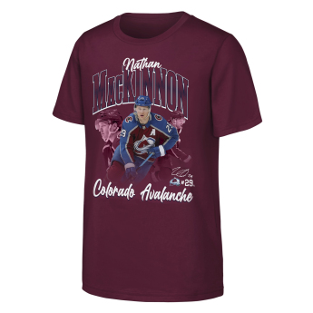 Colorado Avalanche tricou de copii Nathan MacKinnon #29 NHL Triple Pic Player Short Sleeve Cotton