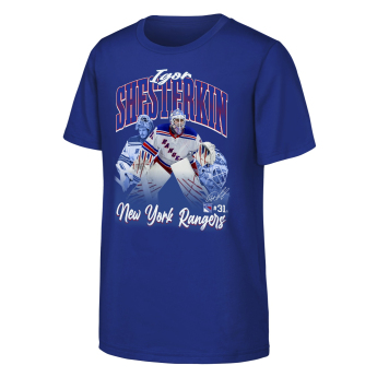 New York Rangers tricou de copii Igor Shesterkin #31 NHL Triple Pic Player Short Sleeve Cotton