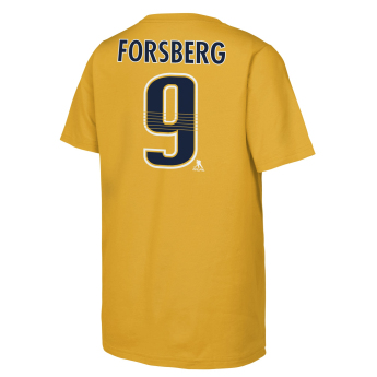 Dětské tričko Filip Forsberg #9 Nashville Predators NHL Flat Alt. Captains Name & Number Short Sleeve