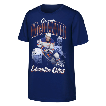 Edmonton Oilers tricou de copii Connor McDavid #97 NHL Triple Pic Player Short Sleeve Cotton