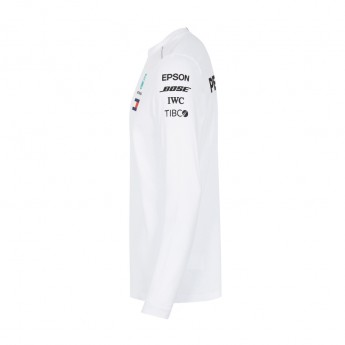 Mercedes AMG Petronas tricou de bărbați cu mânecă lungă Longsleeve white F1 Team 2018