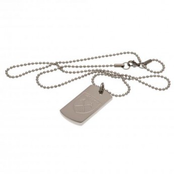 West Ham United lănțișor de gât cu pandantiv câine Engraved Dog Tag & Chain