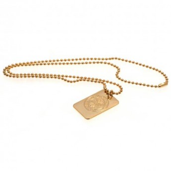 FC Celtic lănțișor de gât cu pandantiv câine Gold Plated Dog Tag & Chain