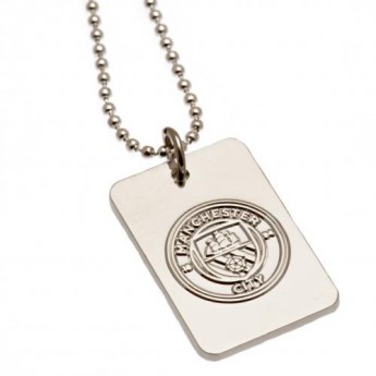 Manchester City lănțișor de gât cu pandantiv câine Silver Plated Dog Tag & Chain