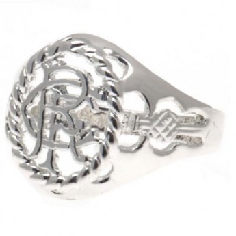 FC Rangers inel Silver Plated Crest Ring Large