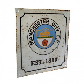 Manchester City semn pe perete Retro Logo Sign
