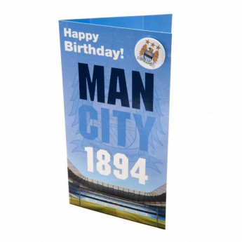 Manchester City urări pentru ziua de naștere Birthday Card & Badge EST