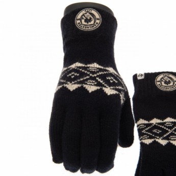 Manchester City mănuși de bărbați Knitted Gloves Adult Fairisle