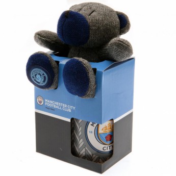 Manchester City set cană și ursuleț de pluș Mug and Bear Set