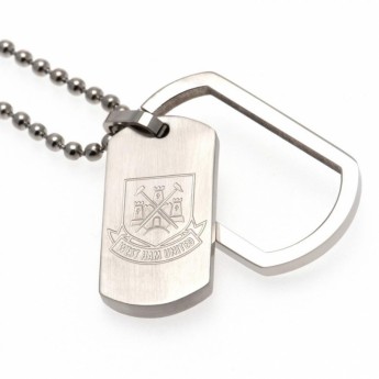 West Ham United lănțișor de gât cu pandantiv câine Framed Dog Tag & Chain CT