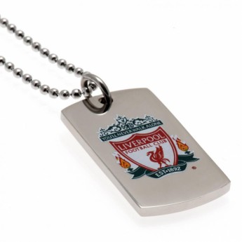 FC Liverpool lănțișor de gât cu pandantiv câine Colour Crest Dog Tag & Chain