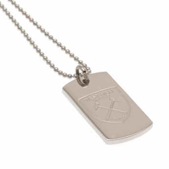 West Ham United lănțișor de gât cu pandantiv câine Engraved Dog Tag & Chain