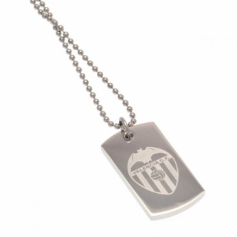 Valencia CF lănțișor de gât cu pandantiv câine Engraved Dog Tag & Chain