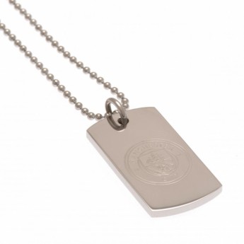 Manchester City lănțișor de gât cu pandantiv câine Engraved Dog Tag & Chain