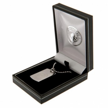 Manchester City lănțișor de gât cu pandantiv câine Engraved Dog Tag & Chain