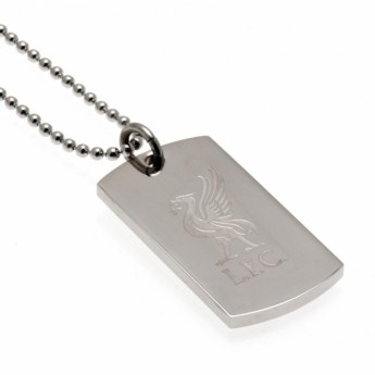 FC Liverpool lănțișor de gât cu pandantiv câine Engraved Dog Tag & Chain LB