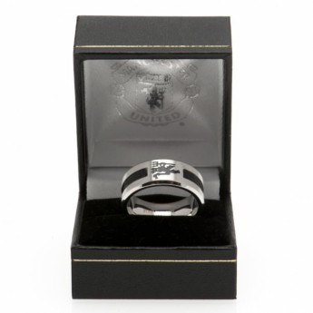 Manchester United inel Black Inlay Small
