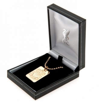 FC Liverpool lănțișor de gât cu pandantiv câine Gold Plated Dog Tag & Chain