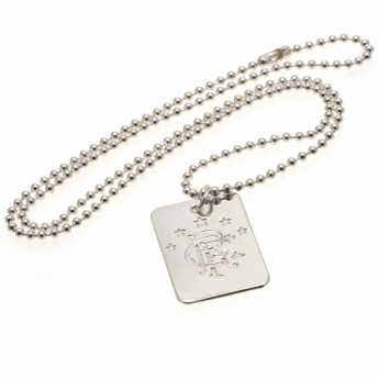 FC Rangers lănțișor de gât cu pandantiv câine Silver Plated Dog Tag & Chain