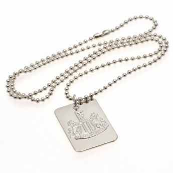Newcastle United lănțișor de gât cu pandantiv câine Silver Plated Dog Tag & Chain