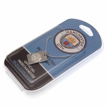 Manchester City lănțișor de gât cu pandantiv câine Silver Plated Dog Tag & Chain